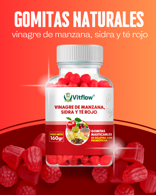 GOMITAS DE VINAGRE DE MANZANA, SIDRA Y TÉ ROJO
